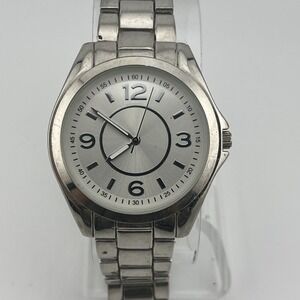 Accutime Watch Women 38mm Silver Case 7" Band- New Battery